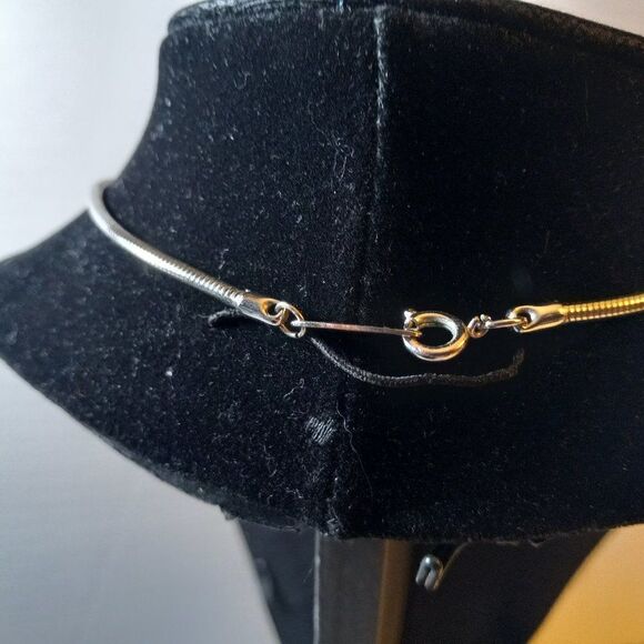 Vintage Whiting & Davis Silver tone Abalone Shell Pendant/Necklace - Picture 2 of 6